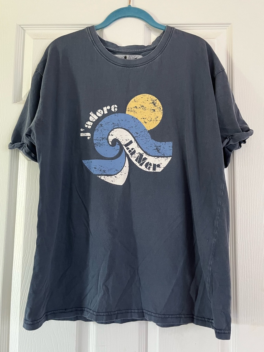C&C California Slate Blue Graphic Short-Sleeve Tee Sun Wave Print size large